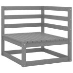 Vidaxl canap�s d'angle de jardin 2 pcs gris bois de pin massif