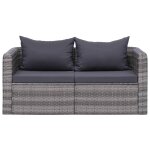 Vidaxl canapés d'angle de jardin 2 pcs gris résine tressée Vidaxl canapés d'angle de jardin 2 pcs gris résine tressée