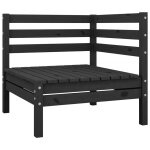 Vidaxl canap�s d'angle de jardin 2 pcs noir bois de pin massif