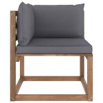 Vidaxl canapé d'angle palette de jardin avec coussins anthracite Vidaxl canapé d'angle palette de jardin avec coussins anthracite