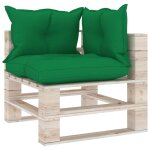 Vidaxl canap d'angle palette de jardin avec coussins bois de pin