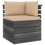 Vidaxl canap d'angle palette de jardin avec coussins bois de pin