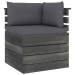 Vidaxl canap d'angle palette de jardin avec coussins bois de pin