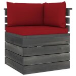 Vidaxl canap� d'angle palette de jardin avec coussins bois de pin