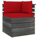 Vidaxl canap d'angle palette de jardin avec coussin bois de pin