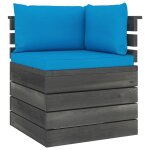 Vidaxl canap d'angle palette de jardin avec coussins bois de pin