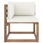 Vidaxl canapé d'angle palette de jardin avec coussins crème Vidaxl canapé d'angle palette de jardin avec coussins crème