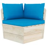Vidaxl canap d'angle palette de jardin avec coussins pica imprgn