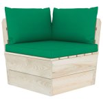 Vidaxl canap d'angle palette de jardin avec coussins pica imprgn