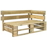 Vidaxl canap d'angle palette de jardin vert bois de pin imprgn