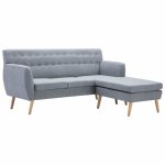 Vidaxl canap d'angle revtement en tissu 171, 5x138x81, 5 cm gris clair