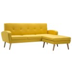 Vidaxl canap d'angle revtement en tissu 186x136x79 cm jaune