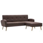 Vidaxl canap d'angle revtement en tissu 186x136x79 cm marron