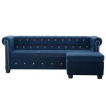 Vidaxl canap d'angle revtement en velours 199x142x72 cm bleu