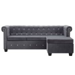 Vidaxl canap d'angle revtement en velours 199x142x72 cm gris