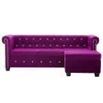 Vidaxl canap d'angle revtement en velours 199x142x72 cm violet