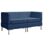 Vidaxl canapés d'angle sectionnels 2 pcs et coussins tissu bleu Vidaxl canapés d'angle sectionnels 2 pcs et coussins tissu bleu