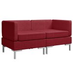 Vidaxl canapés d'angle sectionnels 2 pcs et coussins tissu bordeaux Vidaxl canapés d'angle sectionnels 2 pcs et coussins tissu bordeaux