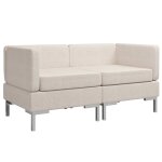 Vidaxl canapés d'angle sectionnels 2 pcs et coussins tissu crème Vidaxl canapés d'angle sectionnels 2 pcs et coussins tissu crème