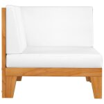 Vidaxl canap� d'angle sectionnel et coussins blanc cr�me bois d'acacia