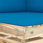 Vidaxl canap d'angle sectionnel avec coussins bois imprgn de vert