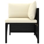 Vidaxl canapé d'angle sectionnel avec coussins noir résine tressée Vidaxl canapé d'angle sectionnel avec coussins noir résine tressée