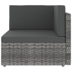 Vidaxl canapé d'angle sectionnel résine tressée gris Vidaxl canapé d'angle sectionnel résine tressée gris