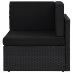 Vidaxl canapé d'angle sectionnel résine tressée noir Vidaxl canapé d'angle sectionnel résine tressée noir