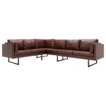 Vidaxl canap d'angle similicuir marron