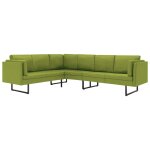 Vidaxl canap d'angle vert tissu