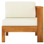 Vidaxl canap� central avec 1 accoudoir blanc cr�me acacia solide