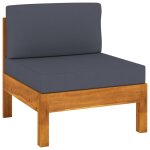 Vidaxl canaps centraux 2 pcs avec coussins gris fonc acacia solide