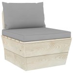 Vidaxl canap central palette de jardin avec coussins pica imprgn