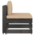 Vidaxl canap central sectionnel avec coussins bois imprgn de gris