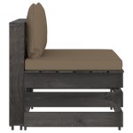 Vidaxl canap� central sectionnel avec coussins bois impr�gn� de gris