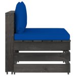 Vidaxl canap central sectionnel avec coussins bois imprgn de gris