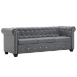 Vidaxl canap chesterfield 2 pcs revtement en velours gris