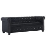 Vidaxl canaps chesterfield 2 pcs revtement en velours noir