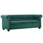 Vidaxl canap chesterfield 2 pcs revtement en velours vert