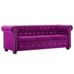 Vidaxl canap chesterfield 2 pcs revtement en velours violet