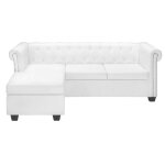 Vidaxl canap chesterfield en forme de l cuir synthtique blanc