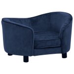 Vidaxl canap� pour chien bleu 69x49x40 cm peluche