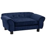 Vidaxl canap pour chien bleu 72x45x30 cm peluche