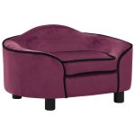 Vidaxl canap� pour chien bordeaux 67x47x36 cm peluche