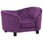 Vidaxl canap pour chien bordeaux 69x49x40 cm peluche