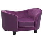 Vidaxl canap pour chien bordeaux 69x49x40 cm peluche et similicuir