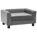 Vidaxl canap pour chien gris 60x43x30 cm peluche et similicuir