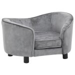Vidaxl canap pour chien gris 69x49x40 cm peluche