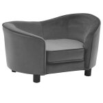 Vidaxl canap� pour chien gris 69x49x40 cm peluche et similicuir