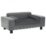 Vidaxl canap� pour chien gris 81x43x31 cm peluche et similicuir
